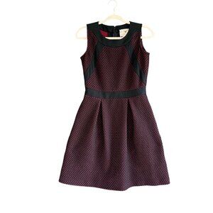 Tabitha Womens Sleeveless Textured Dress Size 4 Black & Red Pattern